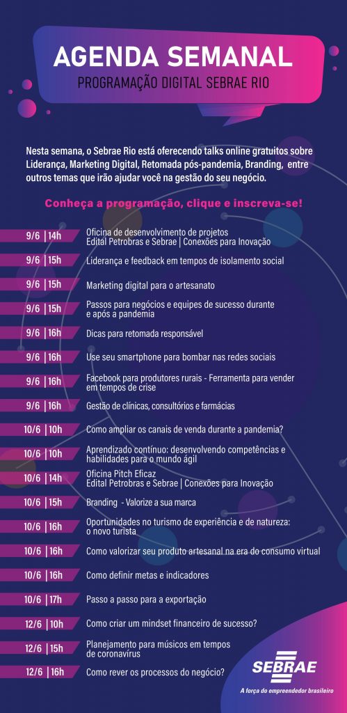 9 de outubro  AGENDA SEBRAE